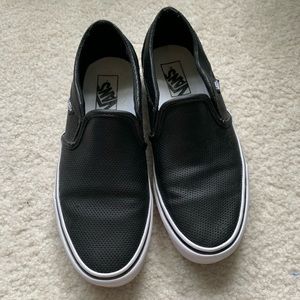 Black Perforated Slip-On Vans